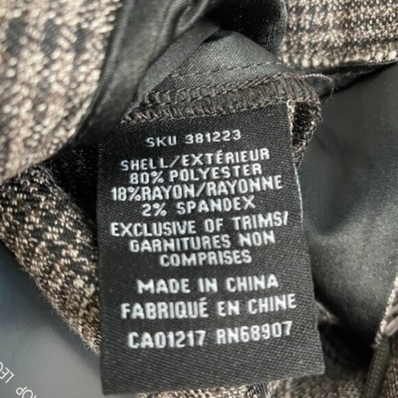 Le Chateau Montreal Pants Trousers Sits At The Waist Slim Leg Plaid NWT - Picture 5 of 7